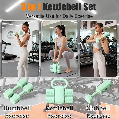 Miniatura 4 de Juego de 2 mancuernas ajustables 4 en 1 para mujer, con ajuste rápido, cada juego de pesas de mano de 2 libras, 3 libras, 4 libras y 5 libras