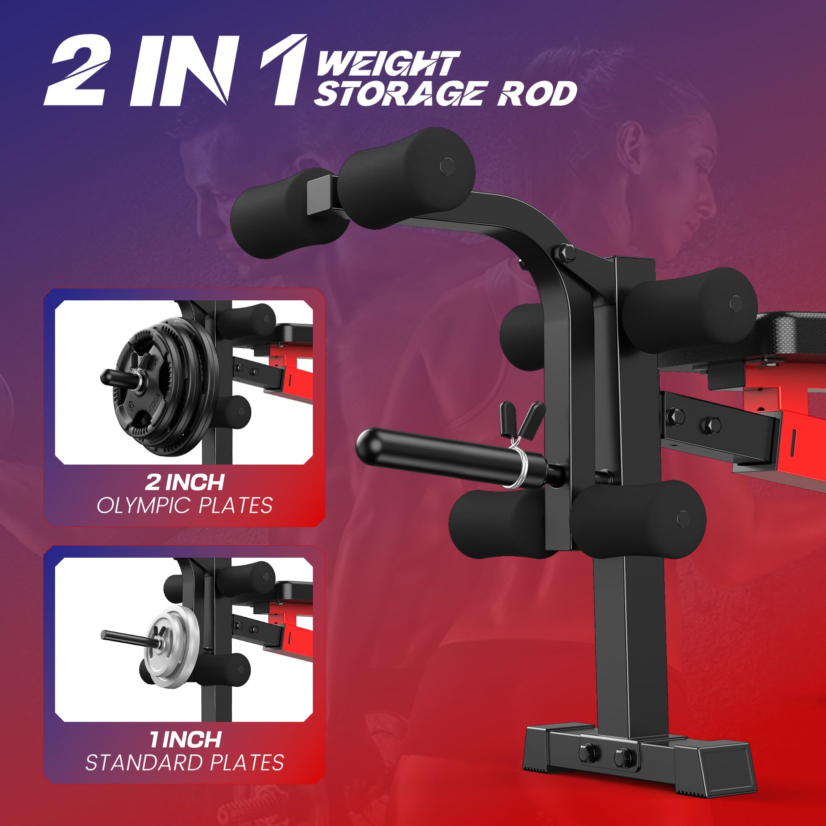 900 LBS Weight Bench Set with Squat Rack, Adjustable Bench Press Set with Leg Extension and Leg Curl, Foldable Flat/Incline/Decline Workout Bench for Home Gym