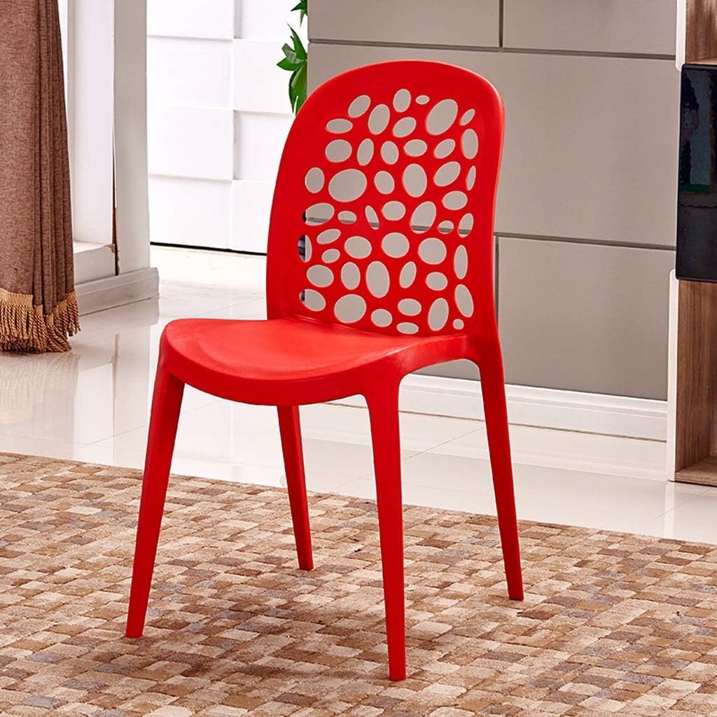 Fashion Plastic Home Chair Creative Simple Backrest Computer Chair Modern Personality Stool Casual Adult Dining Chair Red