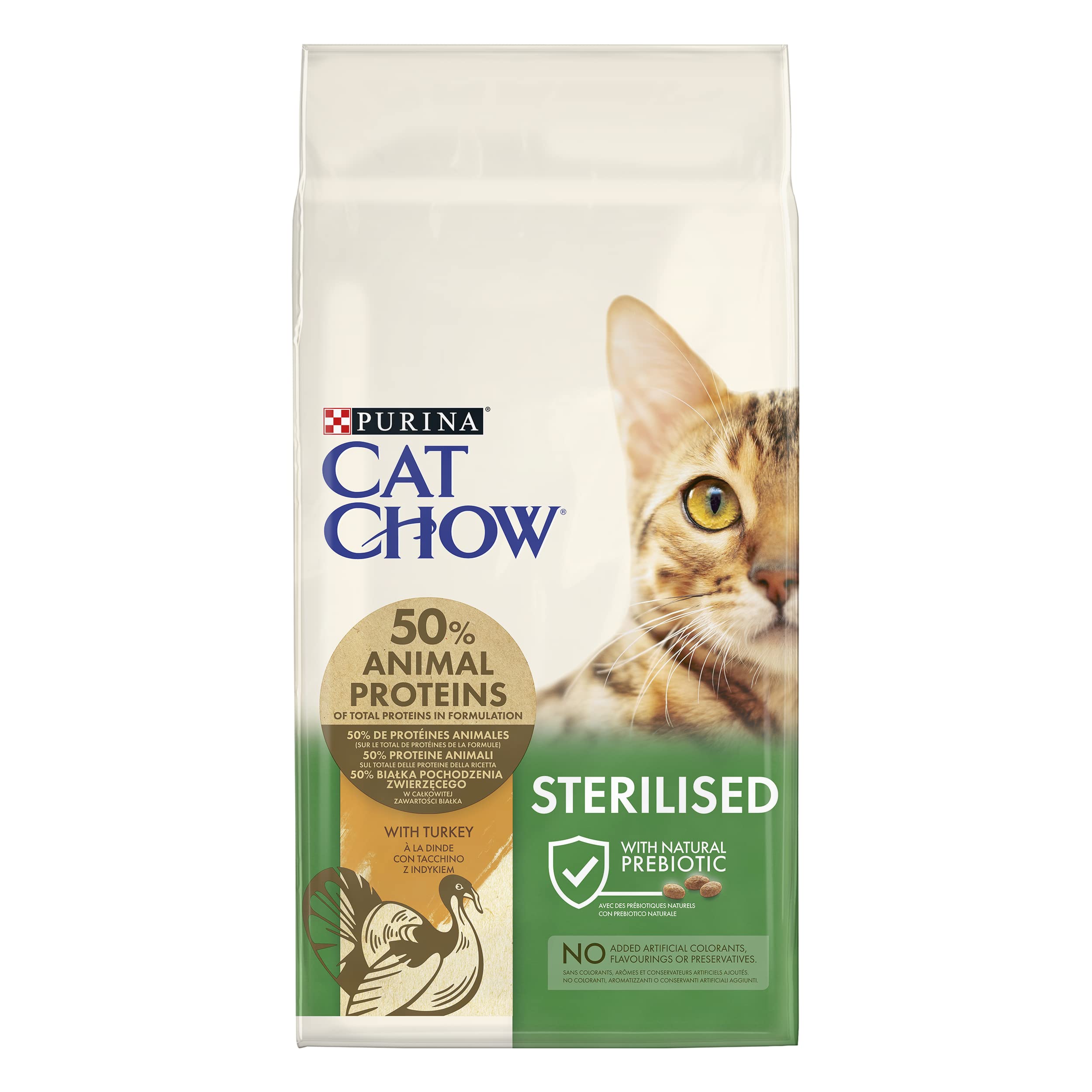 PURINA Cat Chow | Adulto | Croquetas Esterilizadas para Gatos | Dino| 10 kg | Bolsa
