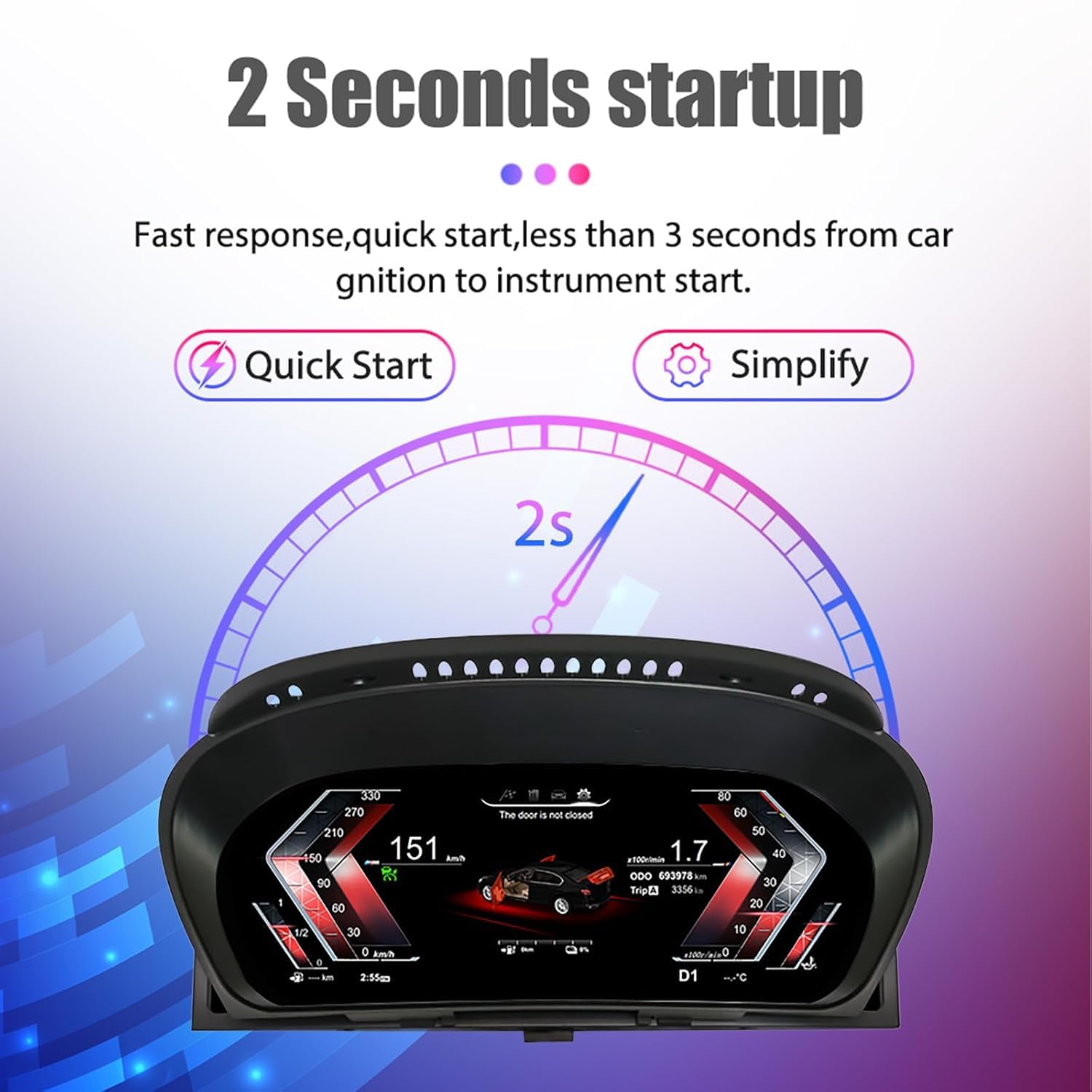 12.3 inch Digital Dash Instrument Cluster for BMW X6 E71 2006-2013, LCD Digital Panel Speedometer car Dashboard Replacement Digital Gauge Cluster-B