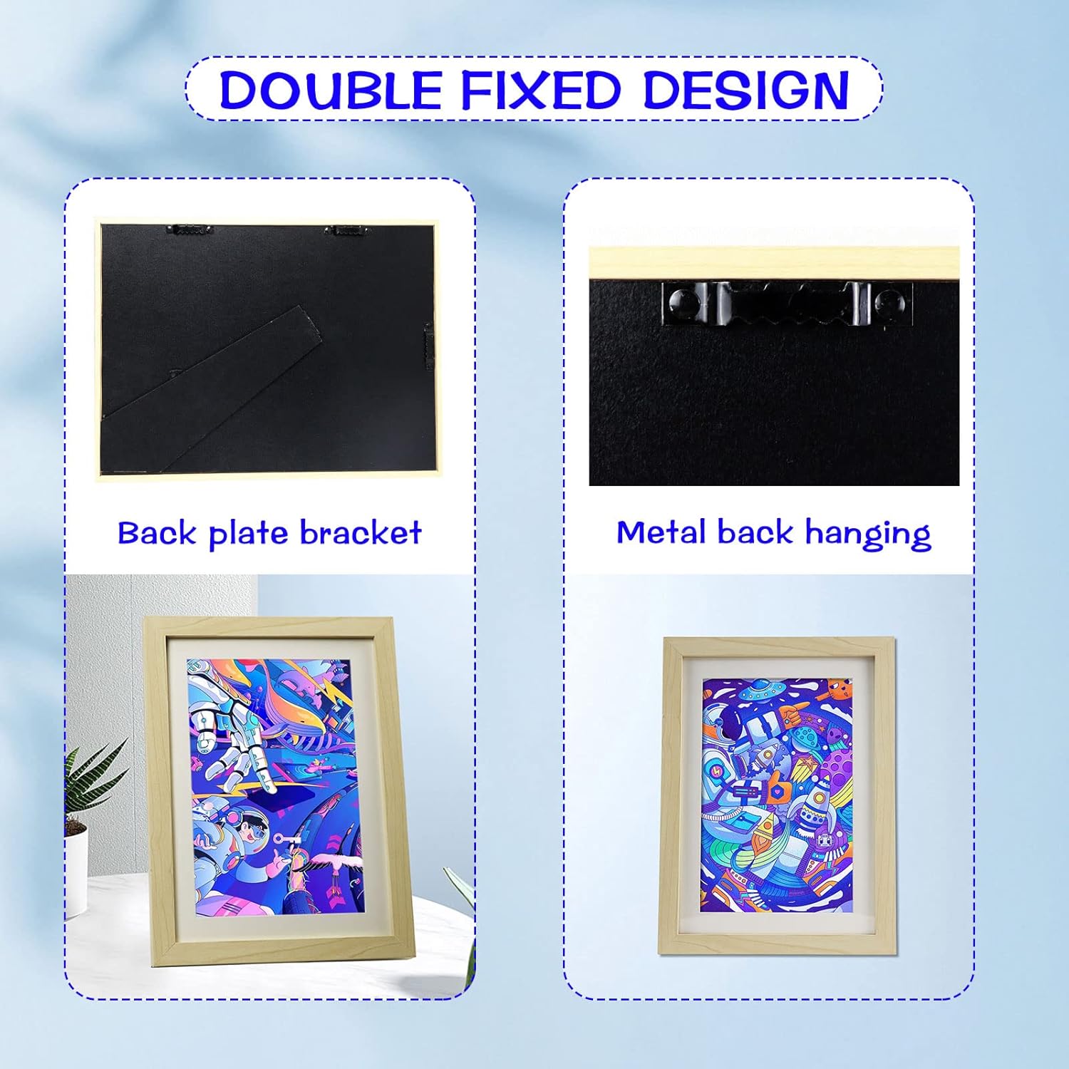 Kids Art Frame, Art Flip Photo Frame with Desktop Stand Front Opening Kids Artwork Frames Changeable Kids Artwork A4 Picture Frames for Kids Drawings, Artworks, Art Projects, Schoolwork (Wooden Color)