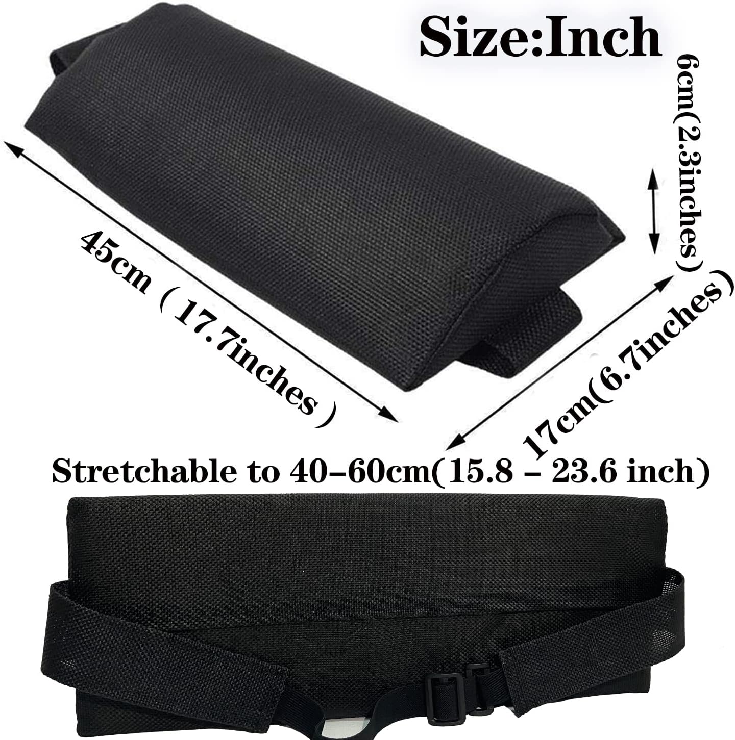 Ostlttyn 2 Pack Head Pillow for Lounge Chair Zero Gravity Chair Patio Lawn Adirondack Chair, Large Zero Gravity Chairs Cushion w/Adjustable Elastic Band, Soft Recliner Head Pillow for Indoor Outdoor Black 2 Pack