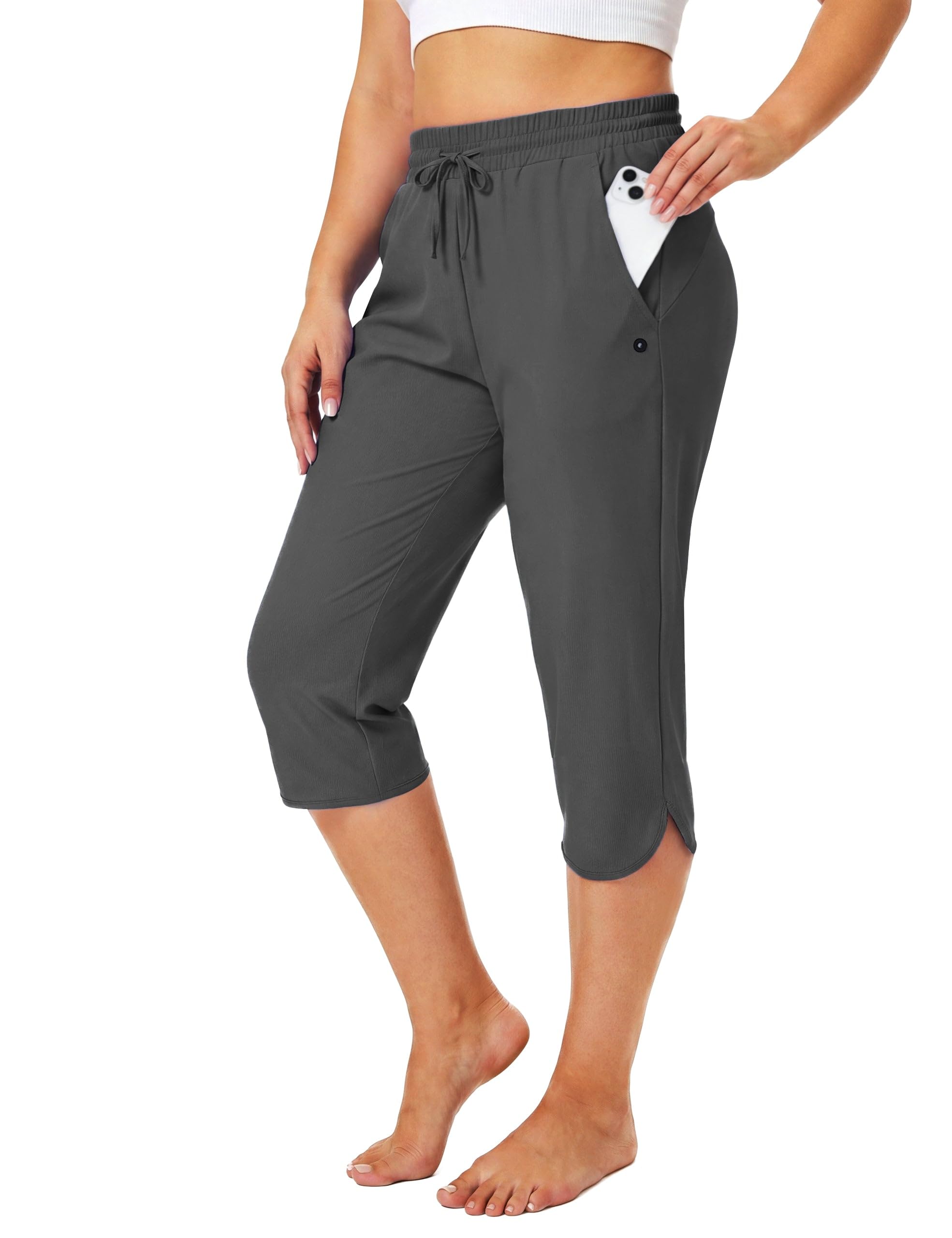 FitsT4 Capris de Natación para Mujer, Secado Rápido, UPF 50+, Baño Modestos con Bolsillos de Malla