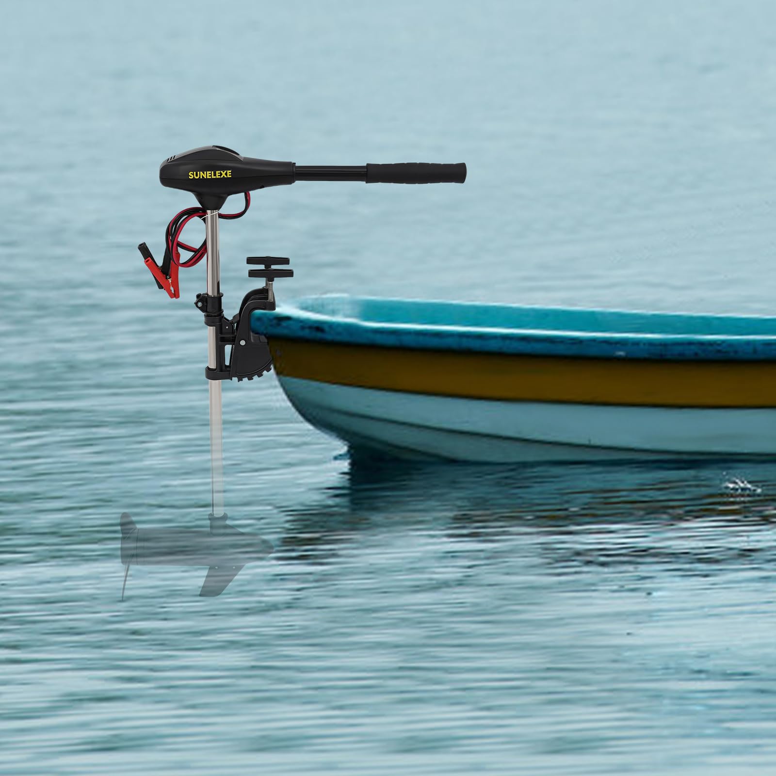 Motore fuoribordo elettrico 12V 58LBS con indicatore batteria per gommoni tender kayak 300kg