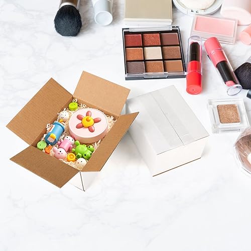 Vista 51 de Paquete de 40 cajas de envío pequeñas de 8 x 6 x 6 pulgadas, cajas de correo de cartón corrugado blanco para envío, embalaje de pequeñas empresas