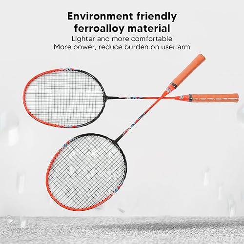 Miniatura 2 de Juego de raqueta de bádminton para 2 jugadores, ligera y resistente, raqueta de bádminton, material de aleación de hierro, equipo deportivo, para