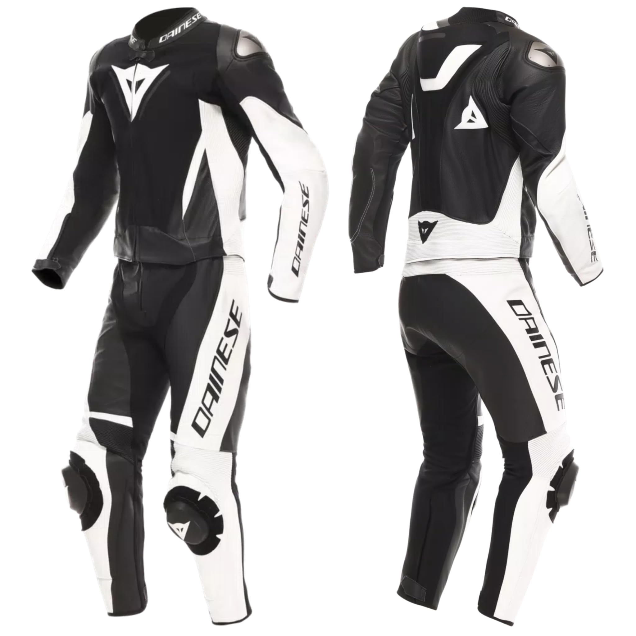 Dainese Demon Sprint 2-Teiler Motorrad Lederkombi, schwarz/weiß/weiß, 52