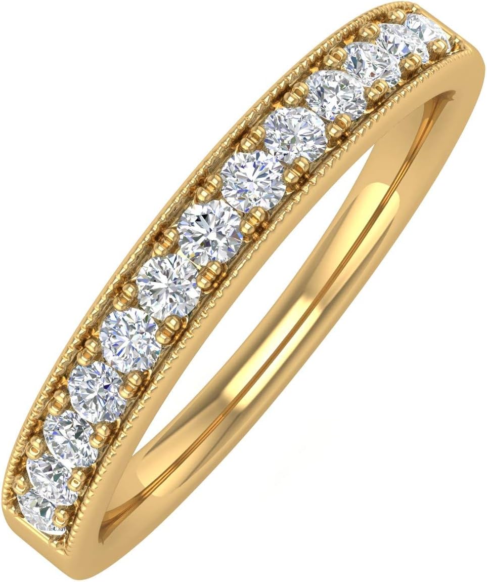 1/4 Carat Prong Set Diamond Ladies Anniversary Wedding Band in 10K Gold