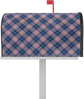 Mailbox Covers Magnetic Post Box Cover Traditional Quilt Design Scottish Folklore Elements Plaid Pattern Mailbox Cover for Outdoor Garden Yard Decorations Standard Size 18.5" X 21.7"
