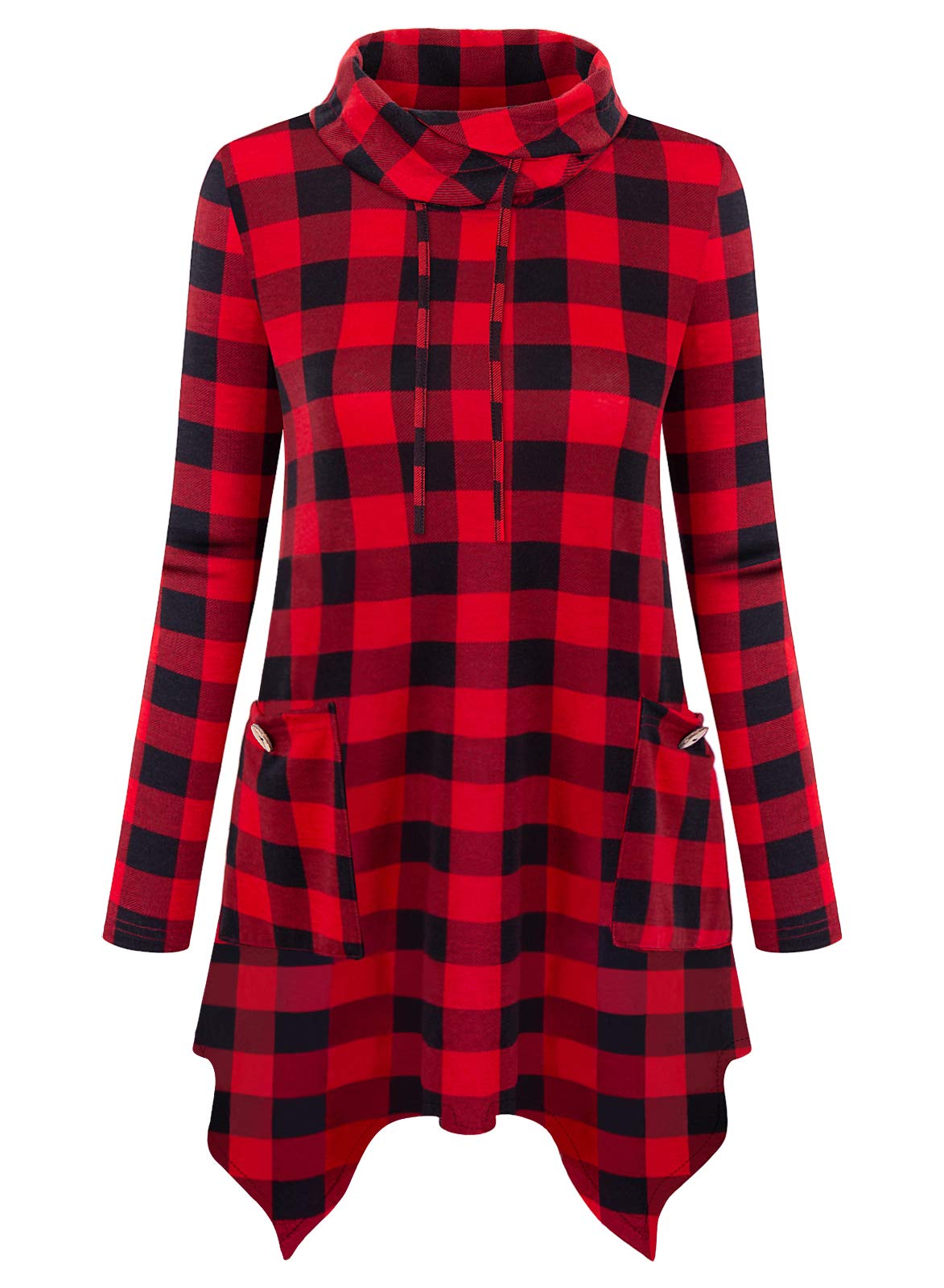 Bulotus Womens Sweaters 2025 Winter Cowl Neck Long Asymmetrical Tunic Sweaters for Leggings Holiday Vacation Tops