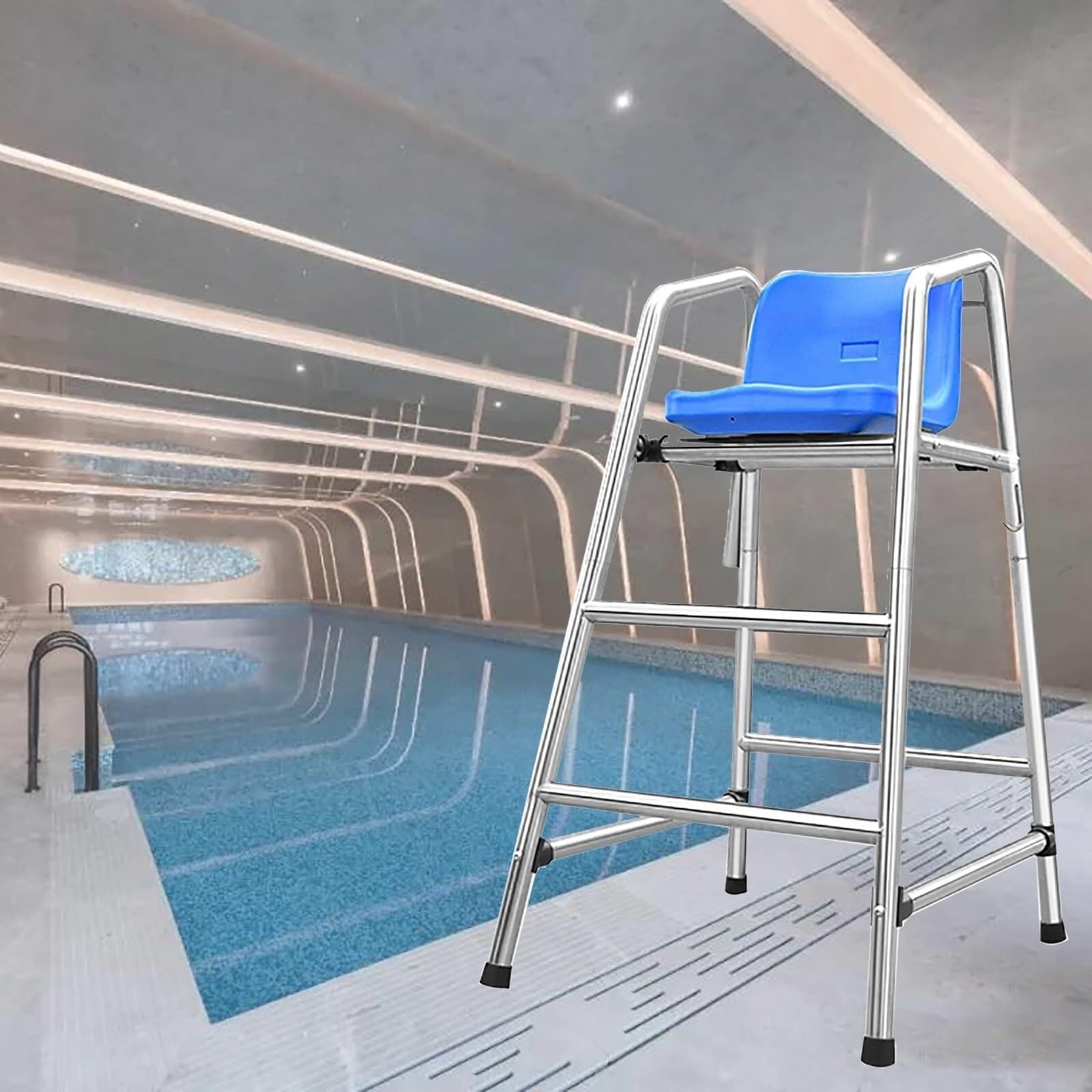 Chaise de surveillance de piscine en acier inoxydable 72x82x120cm