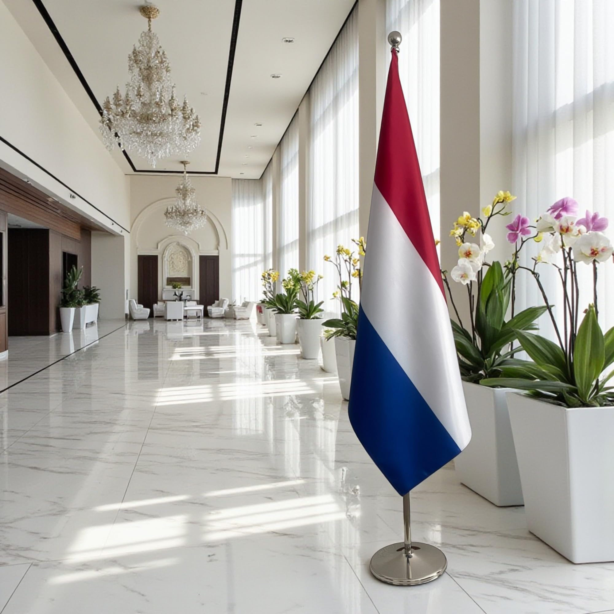 Niederlande Fahne mit Fahnenmast und Fuß Flagge für Büro Flagge mit Fahnenstange CN2-NL
