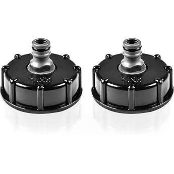 IBC Tank Cap Adapter IBC Adapter Accessories S60 x 6 1/2 Dummy Valve Adapter for IBC Container Connection of Garden Hoses IBC Water Tanks Rainwater Tanks Pack of 2