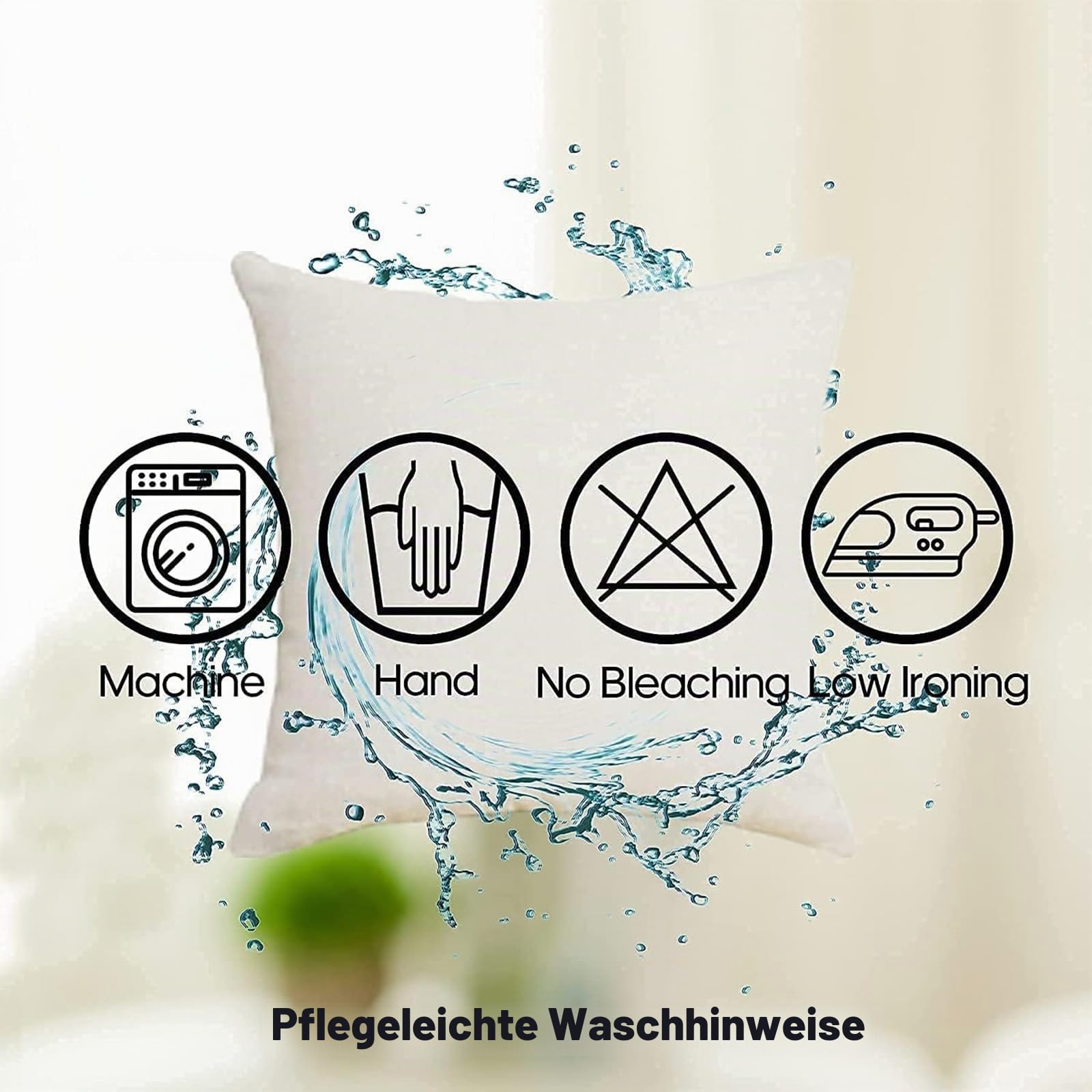 Kissenbezüge 80x80 cm 4er Set Boho Outdoor Kissen Bunt Sofakissen Dekokissen Kopfkissen Wasserfest linen Zierkissen Quadratische Kissenhülle für Gartenmöbel Sofa Couch Bett Auto Terrasse Schlafzimmer