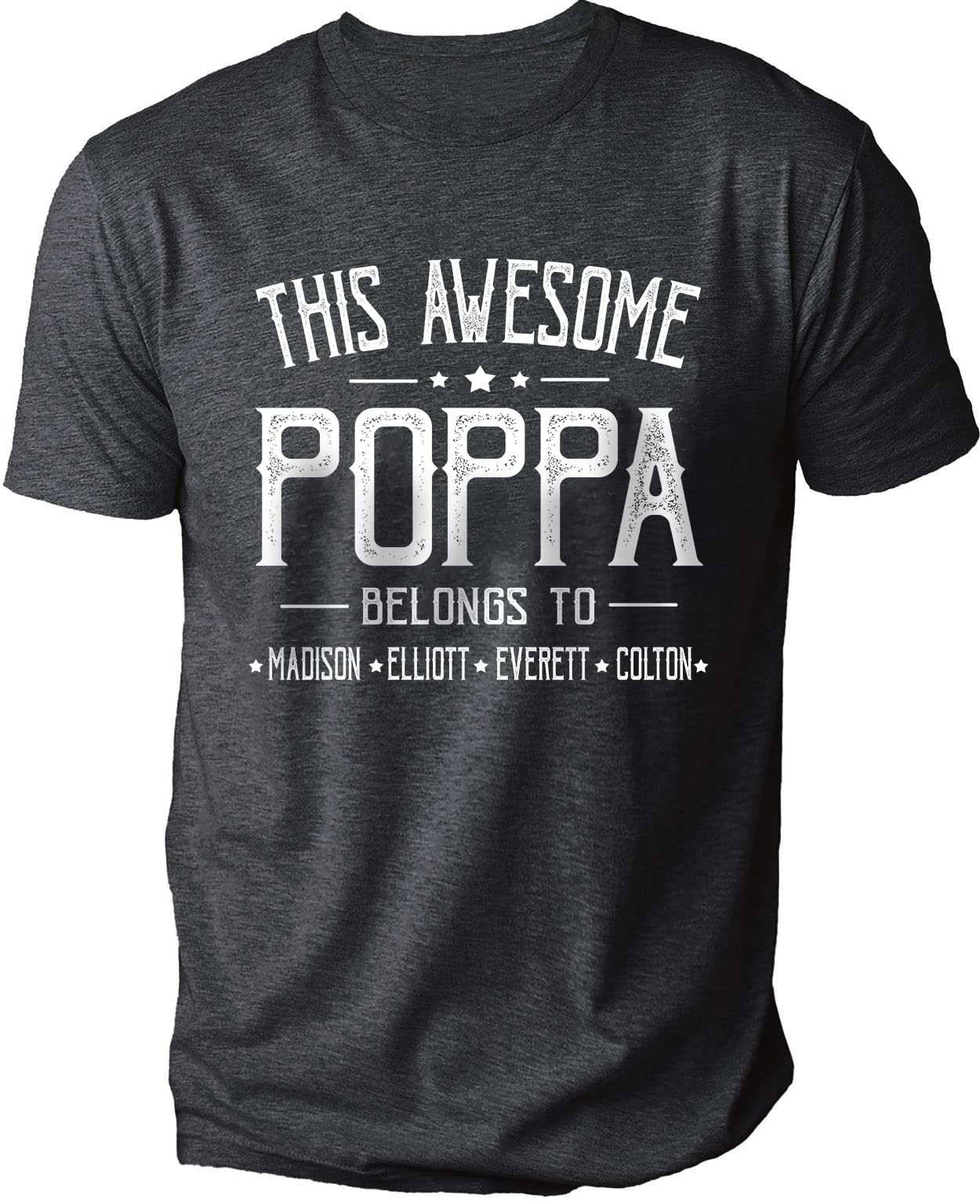 IZI POD Personalized Grandpa Dad Shirt, Custom Grandpa Grandkids Name Shirt, Birthday Christmas Fathers Day Dad Grandpa Gift