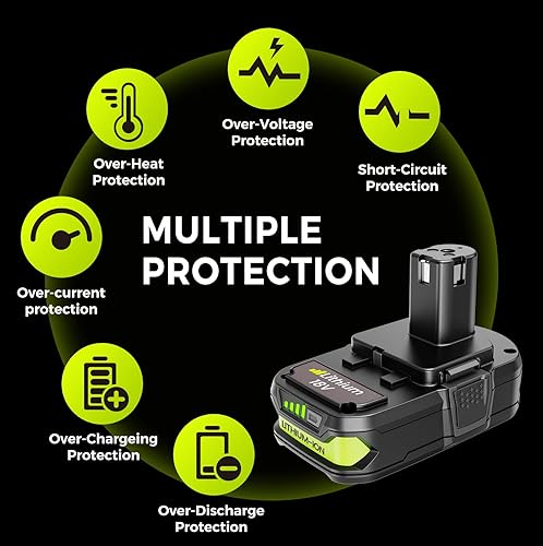 Miniatura 3 de Paquete de 1 repuesto de 18 V y 3500 mAh para batería Ryobi de 18 V, compatible con herramientas eléctricas Ryobi de 18 V.
