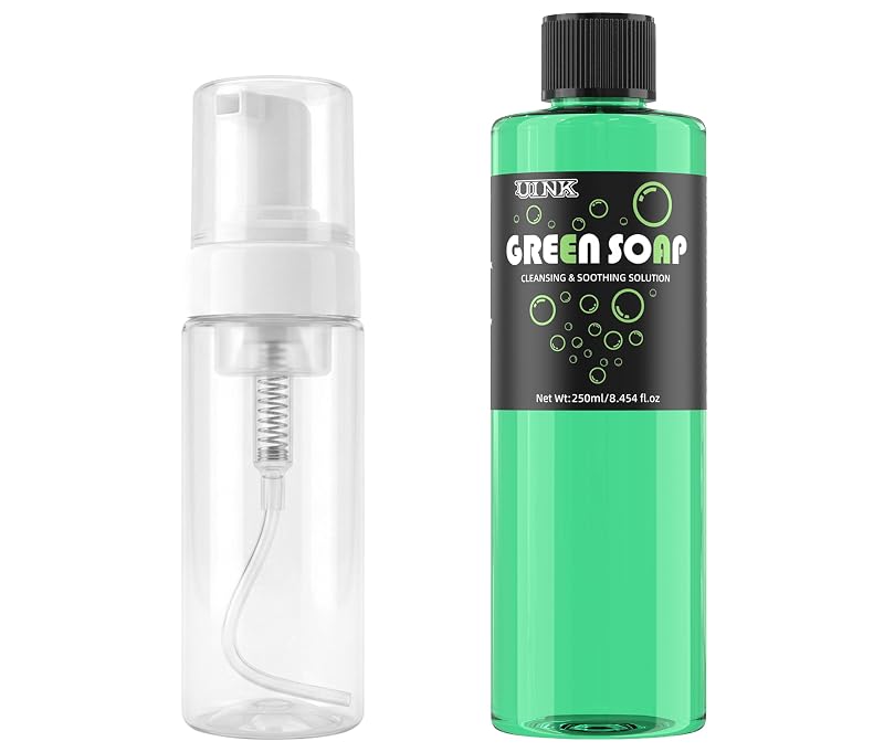 Sabonete líquido para tatuagem DQFART com frasco espumador reutilizável, 250 mL