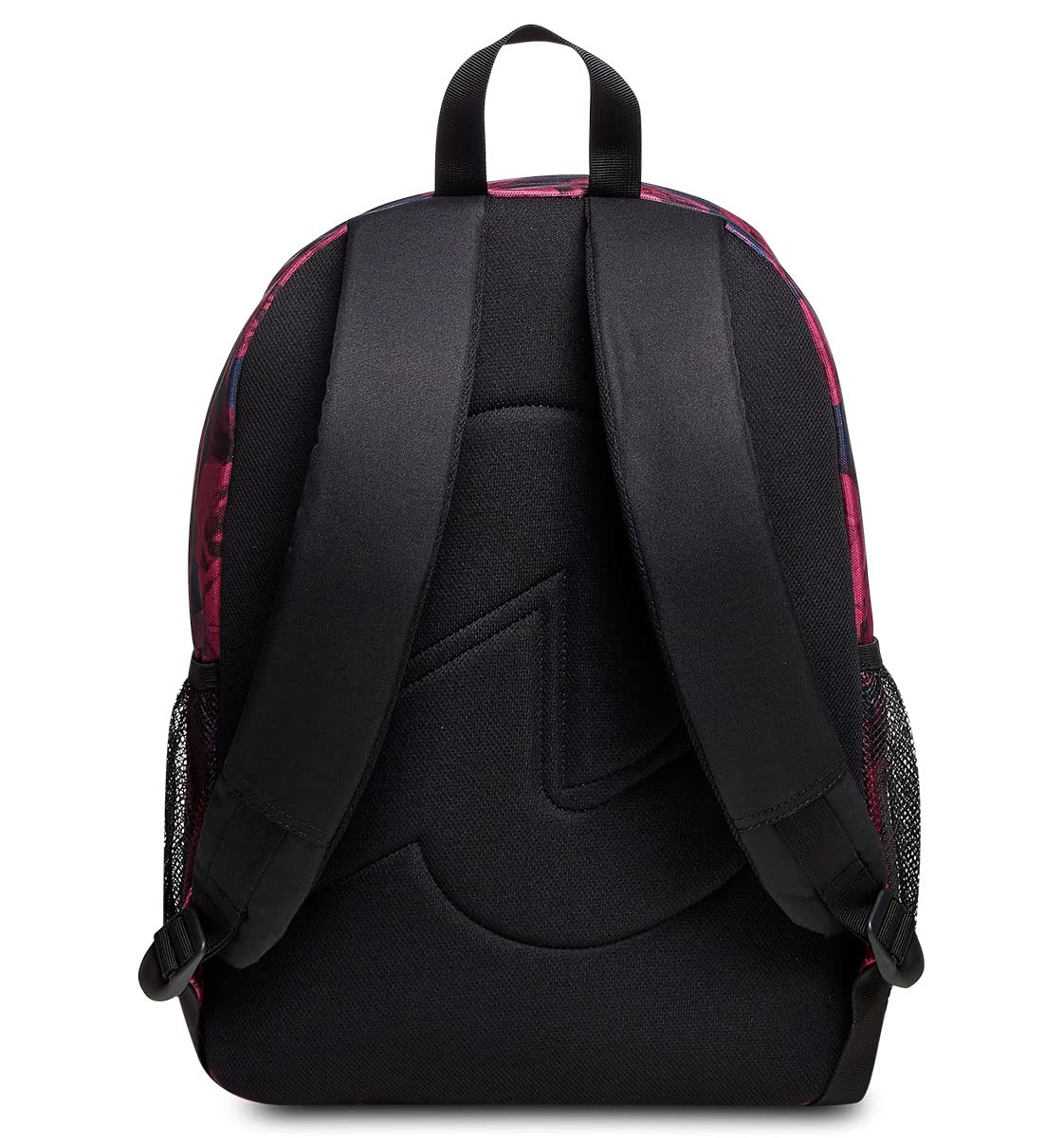 Invicta Schulranzen DIAL ROSES FANTASY mit Trinkflaschenfach, Extra Platz - 38 LT - Unisex, für Sport und Freizeit, italienisches Design, Geräumige Schultasche für Teenager schwarz/rosa Blumenmuster