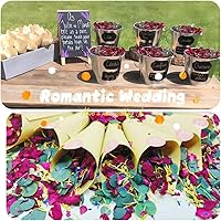 Vista 6 de Mezcla de pétalos de rosas secas y hojas de eucalipto de 2 cuartos de galón, más de 20 tazas de confeti biodegradable natural, que contiene