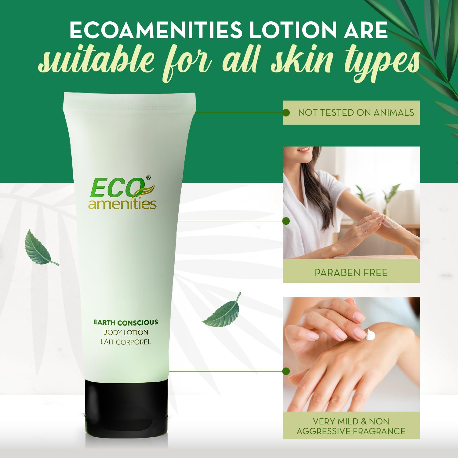 ECO amenities Travel Lotion Bulk - 200-Pack - 1 fl oz (30 ml) Tubes - Hydrating Green Tea Scented Body & Hand Lotion - Travel Toiletries - Image 3