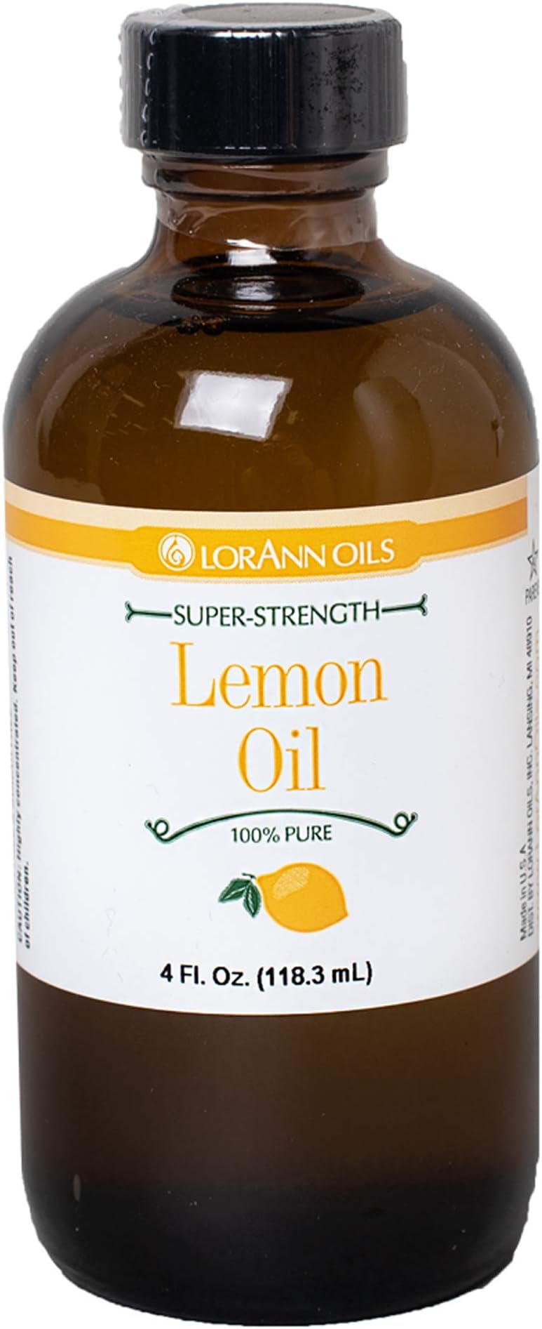 LorAnn Lemon Oil SS, Natural Flavor, 4 ounce bottle