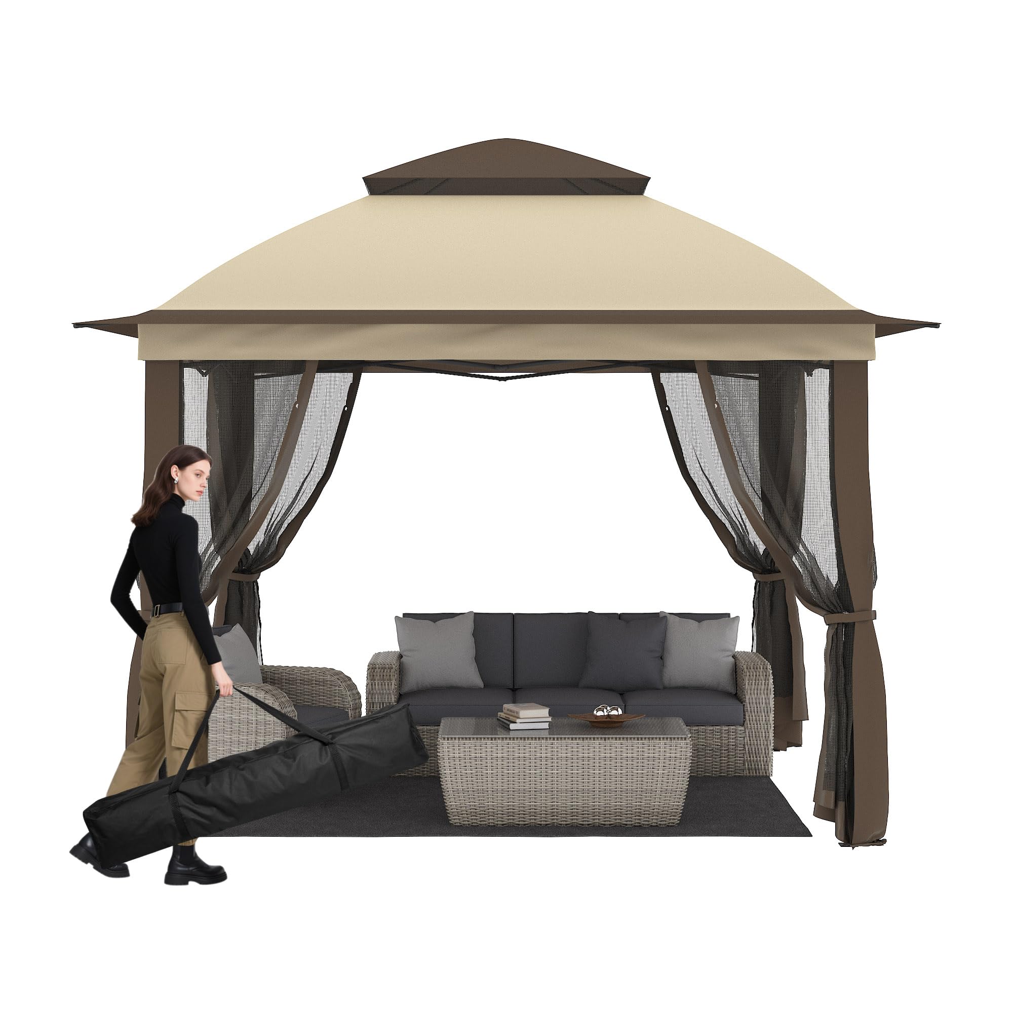 Yardsight Pop Up Gazebo 11x11, Outdoor Instant Canopy Shelter Tent