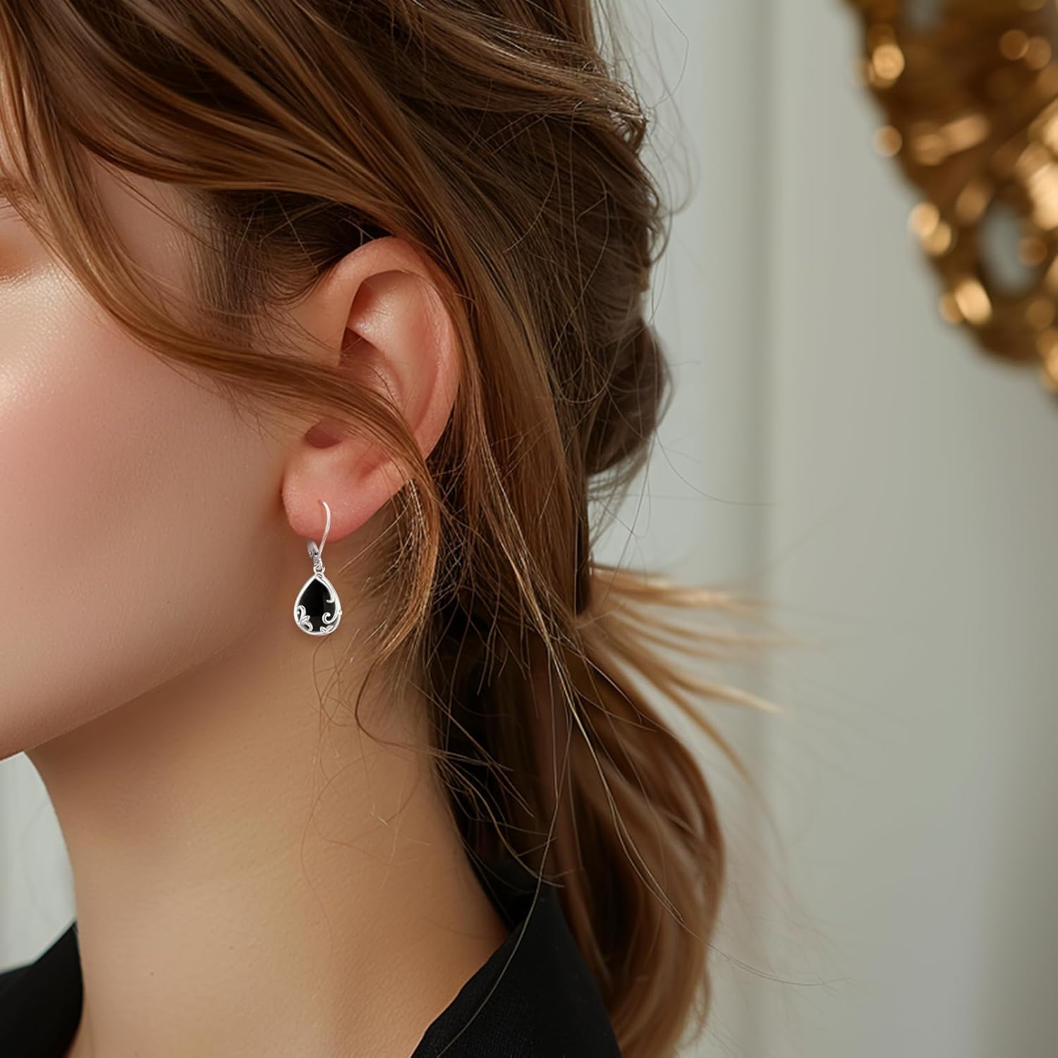 Dangle Earrings Sterling Silver Moonstone/Turquoise/CZ/Crystal Earrings for Women Tree of Life Animal Filigree Leverback Earrings Jewelry Gifts