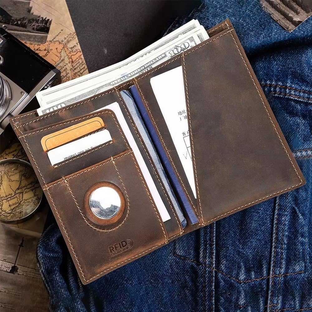 Franch Passport Holder Protector Cover Wallet Pu Leather Travel Card Holder for Men Women