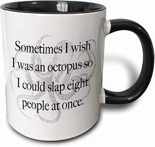 3dRose Sometimes I wish I was an octopus 15oz Two-Tone Black Mug