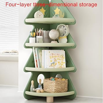 Corner book shelf,unique bookshelf,horizontal bookshelf,room decor,tree bookshelf,modern bookshelf,living room shelf,vitrina,Suitable for living room, study, bedroom, office, balcony(White)