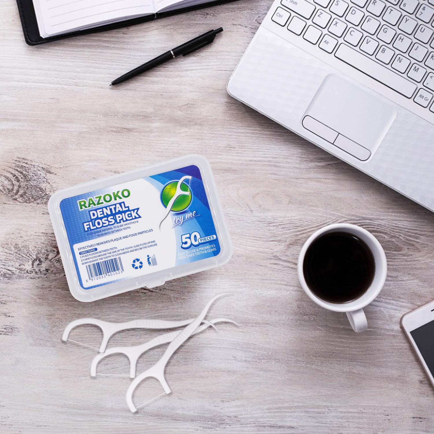 Dental Floss Picks High Toughness Professional Toothpicks Sticks 6-Pack(300pcs) with Portable Case and Dental Picks Perfect for Family,Hotel,Travel : Health & Household