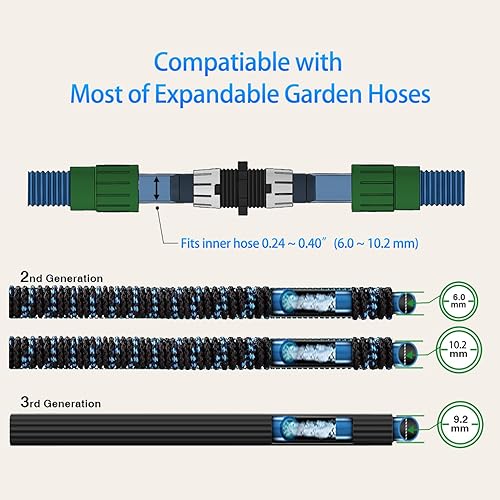 Miniatura 4 de Juego de 4 juegos de reparación de manguera de jardín expandible con manual de usuario (idioma español no garantizado), conectores hembra macho
