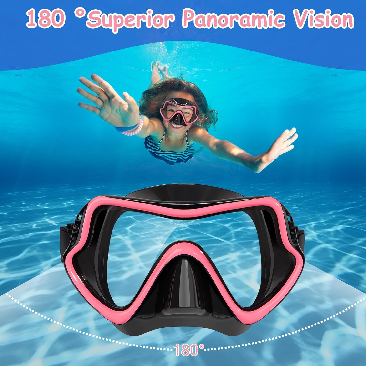 Kids Swim Goggles with Nose Cover for Youth 8-15 Anti-Fog HD Vision Pool Glasses Water Swimming Goggles