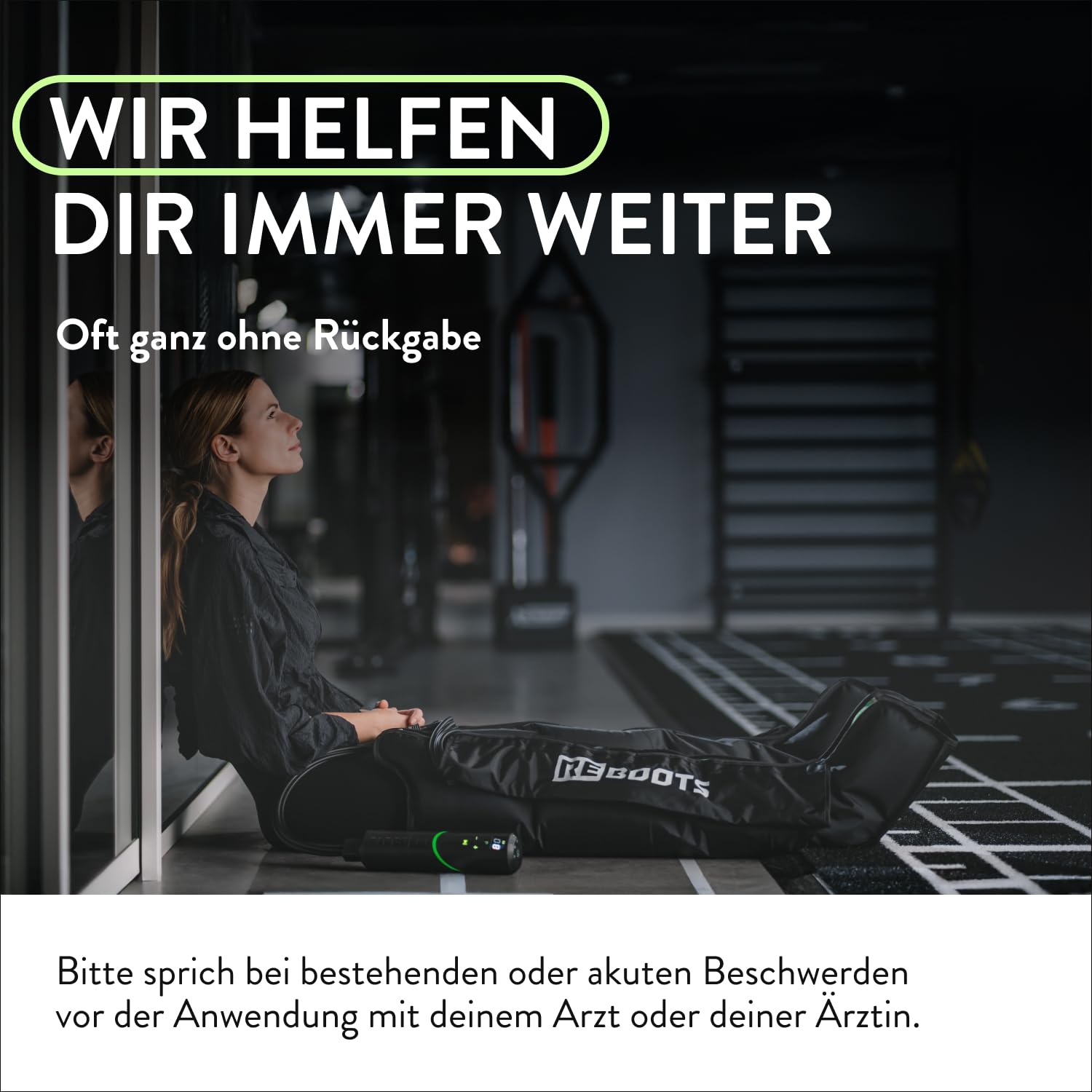 Go Lite Boots – Beinmassagegerät | 180 mmHg | 4 überlappende Kammern | für Zuhause & Unterwegs | Erholung der Muskulatur | XL