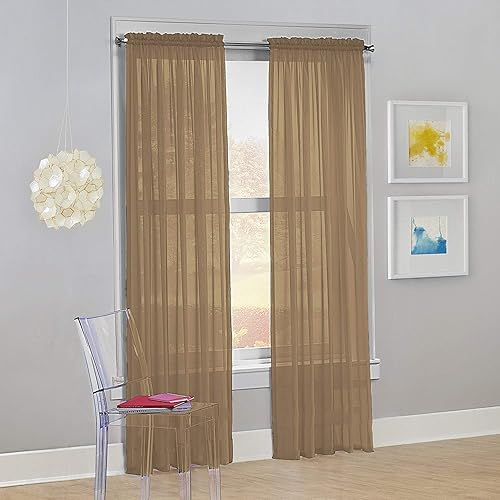 Miniatura 3 de Juego de 2 cortinas transparentes de gasa para ventana.