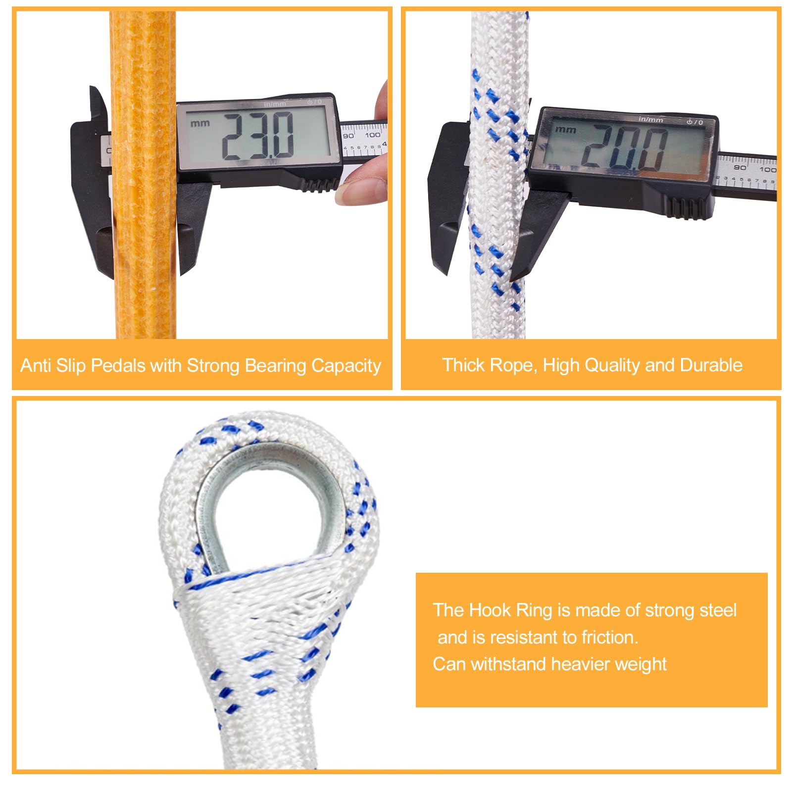 Scala Di Corda Di Salvataggio 10m Ignifuga - Con Moschettone Per Emergenze - Foto 6