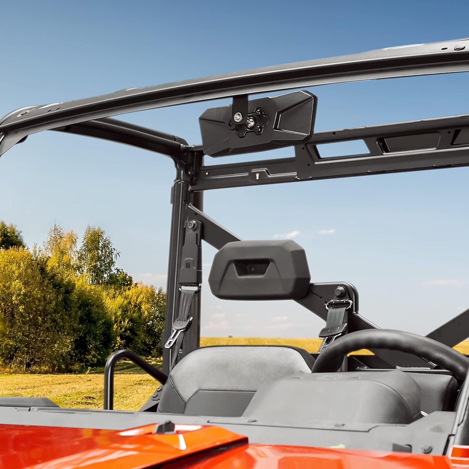 KEMIMOTO UTV Rear View Mirror Center Mirror Compatible with Polaris Ranger 500 570 900 XP 1000XP Crew 2017-2026, Require Factory Drop Down Mounting Tab