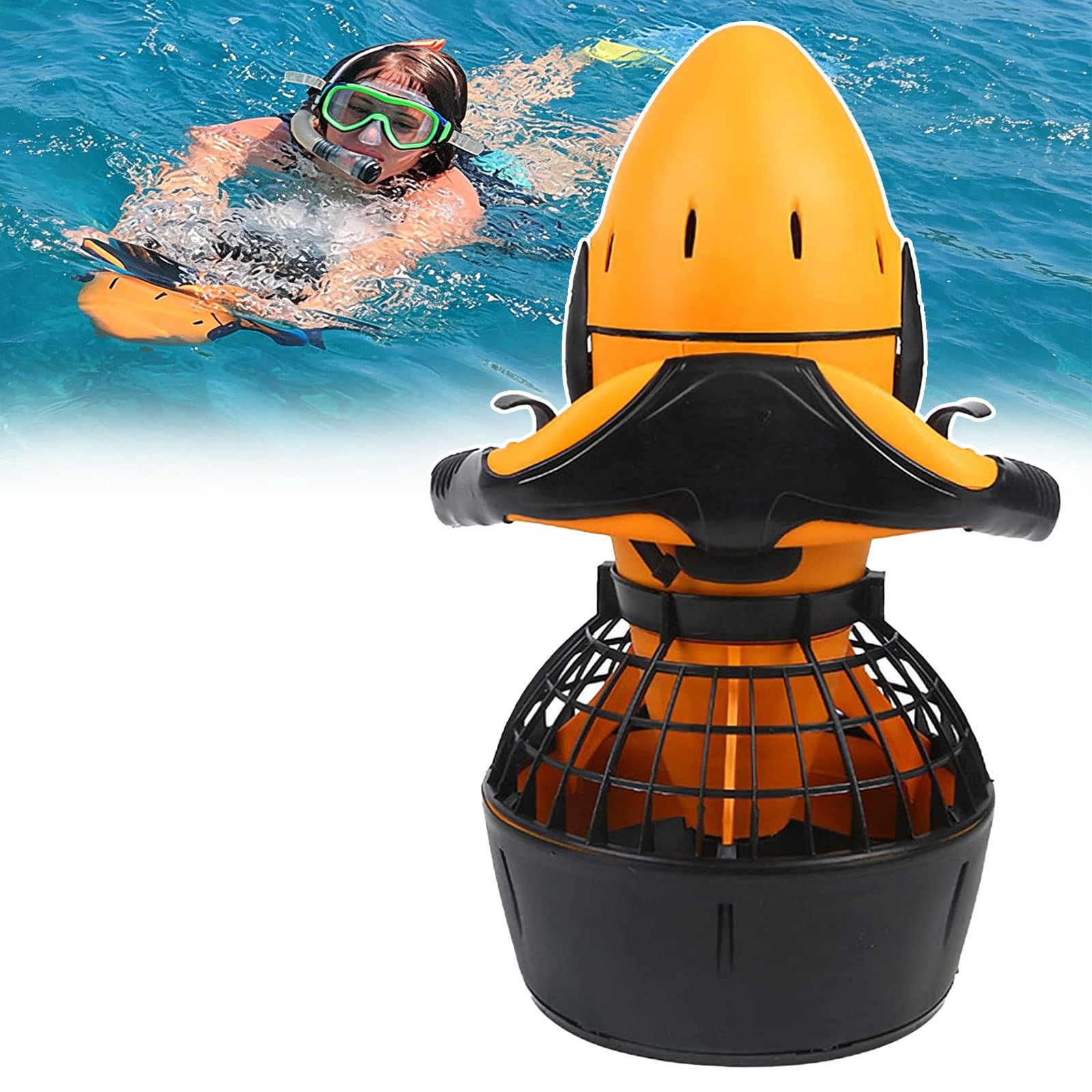 Sotikarery 2Battery Electric Underwater Scooter 500W Brushless Motor,60 Min Long Battery Life & Variable Speed Control,For Diving Snorkeling Ocean Exploration