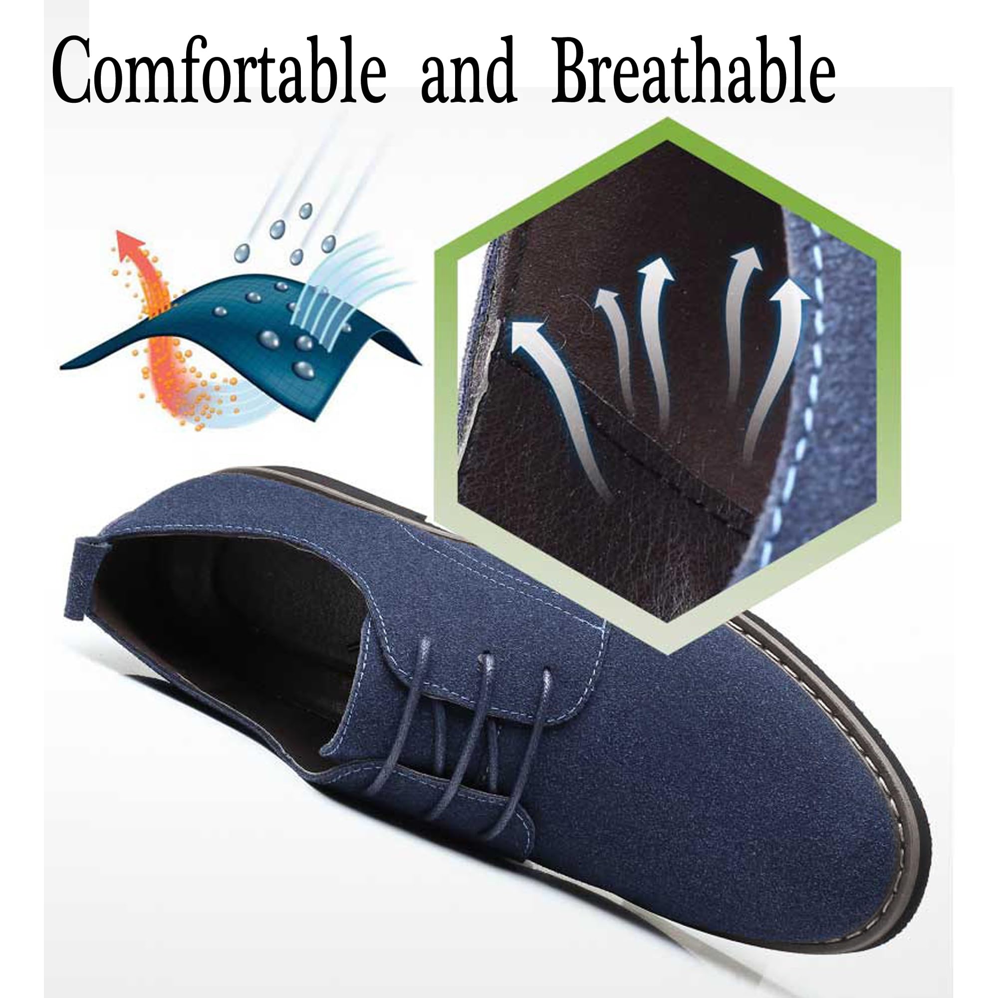 Invernali ElegantiScarpe da Uomo Stringate Classiche in Pelle Scamosciata da Uomo Scarpe Basse in Velluto Oxford Traspiranti da Lavoro Britanniche