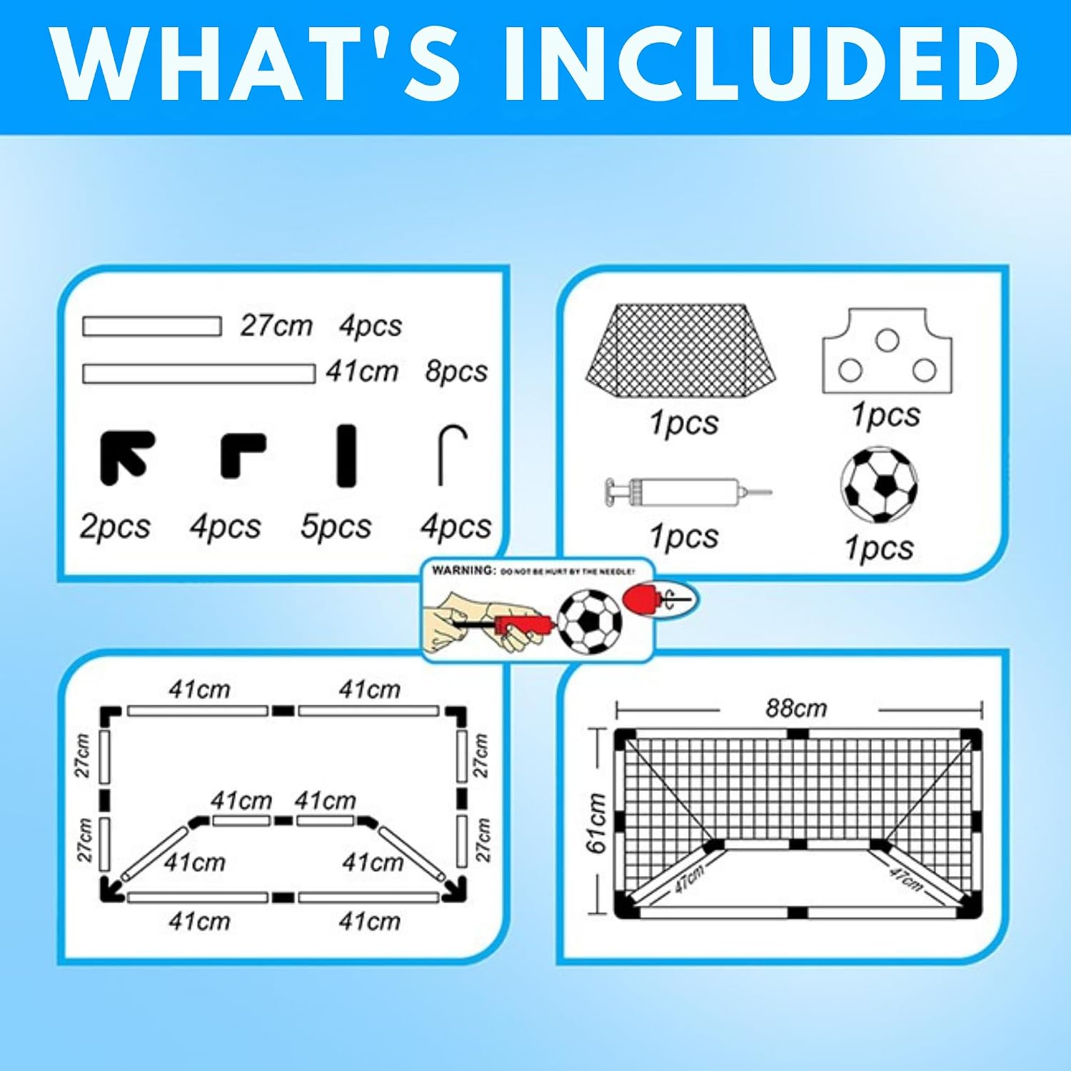Kids Soccer Goal for backyards | Outdoor & Indoor Soccer Goal Set for Boys and Girls Ages 2 to 8 | Kids Soccer net with Ball & Pump - Easy Assembly | Great Soccer Gift for Sporty Children