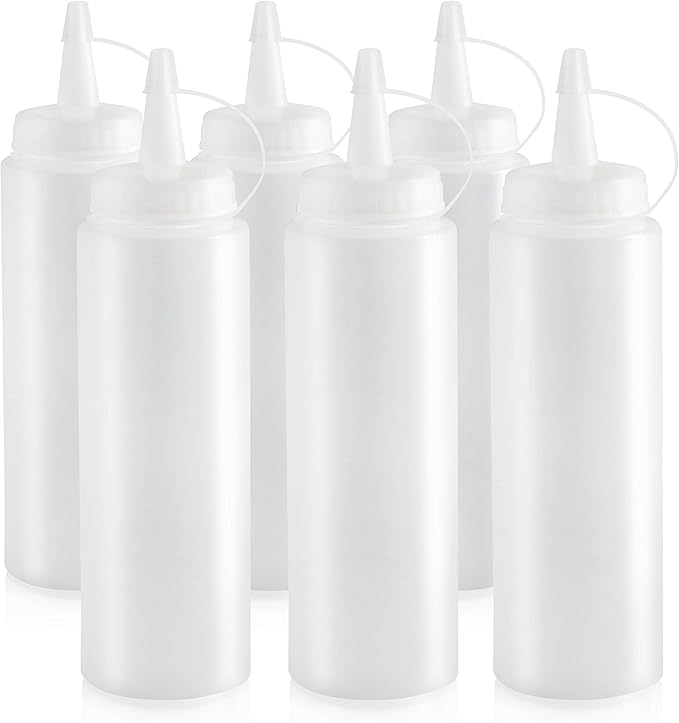 Juego de 6 Botellas Squeeze Plástico 8 oz Transparente New Star Foodservice miniatura 3