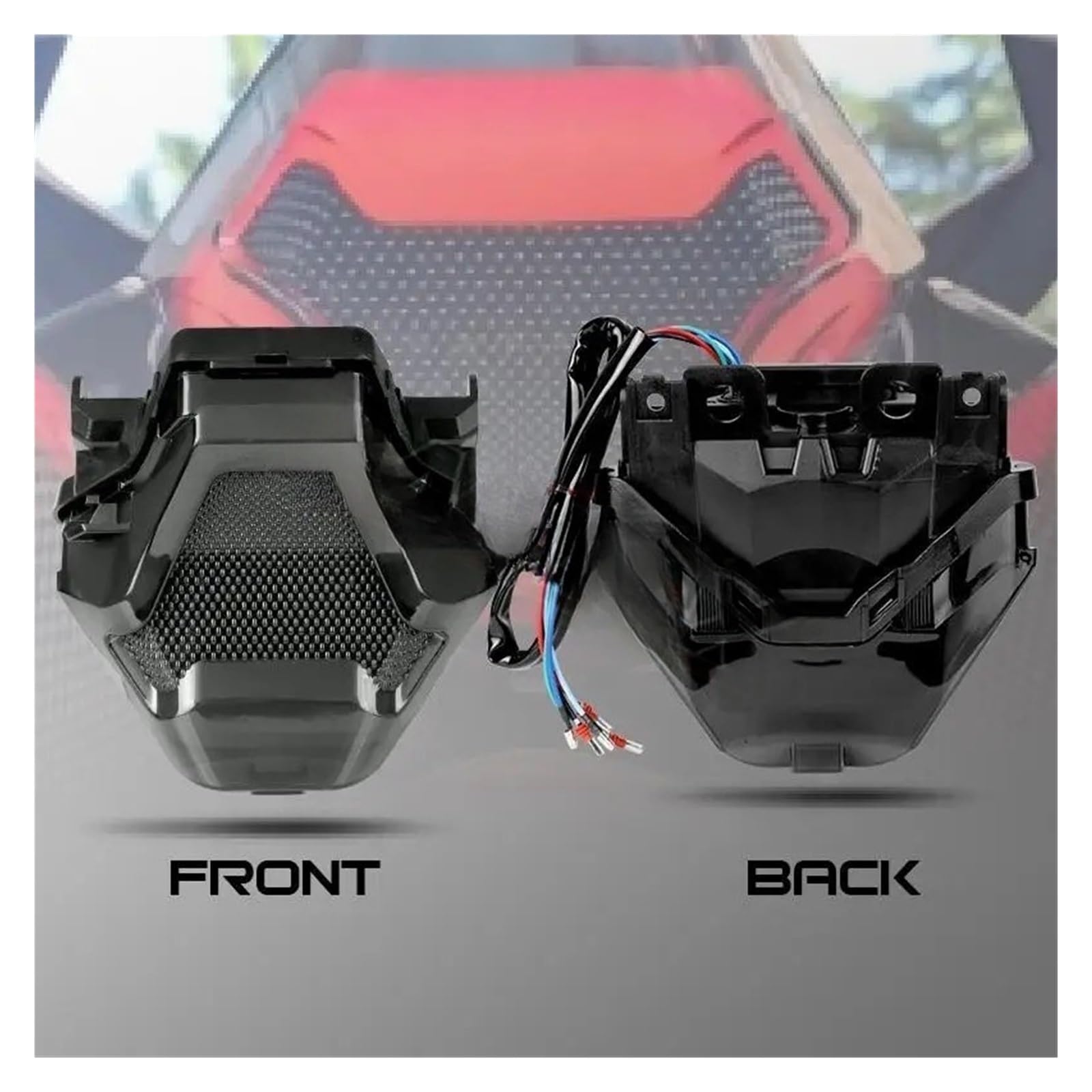 Fanale Posteriore a LED stroboscopico per Moto 12V con indicatori di direzione Lampeggianti, Luce Freno e luci diurne per Yamaha R3 R25 MT07 FZ07 (Luce di Stop).