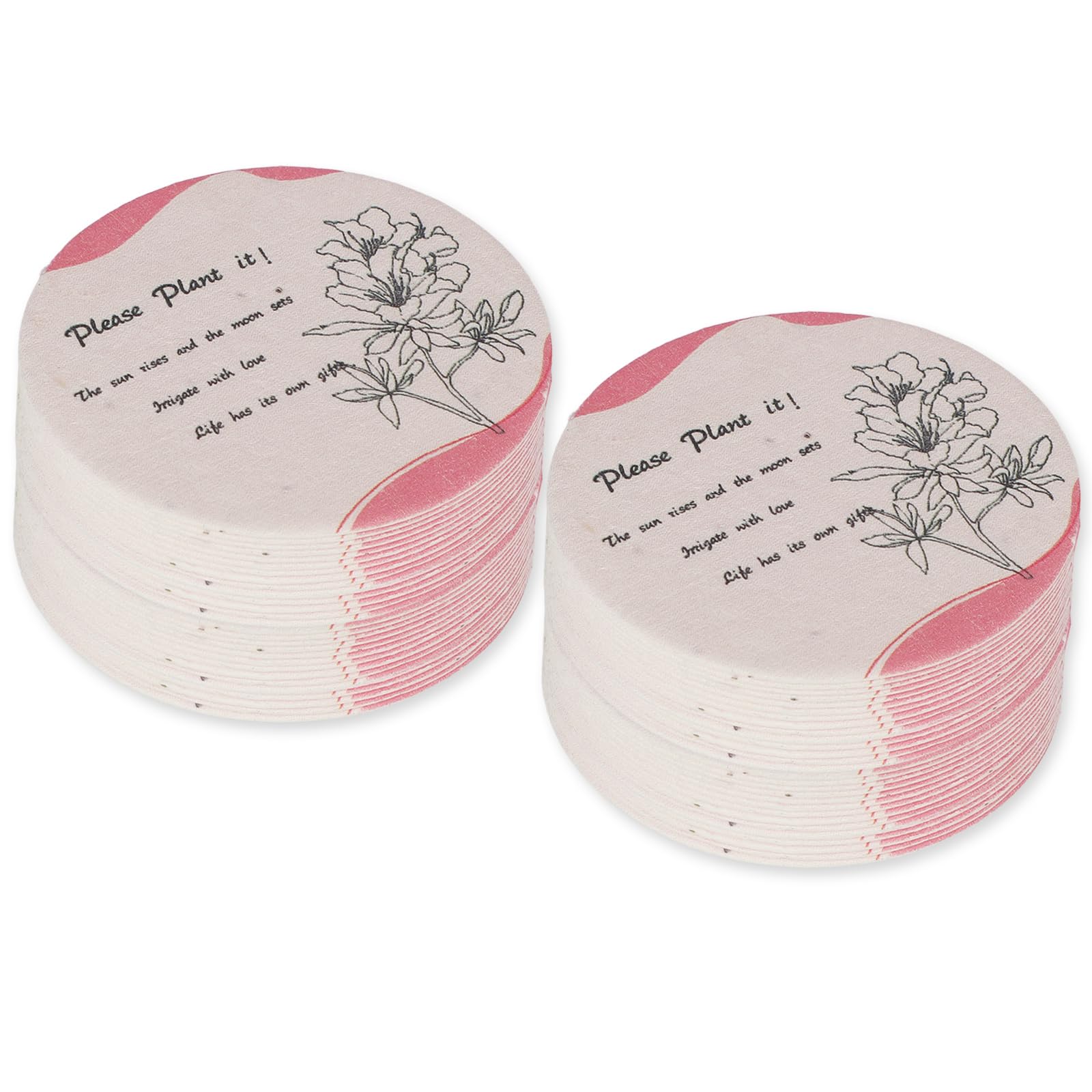 40 Pack Plantable Seed Paper Round - Greeting Cards Handmade Recycled Growing Seed Paper Embedded with Wildflower Seeds | Birthday Party | Wedding Favor | Small Business Thank You Cards - P12