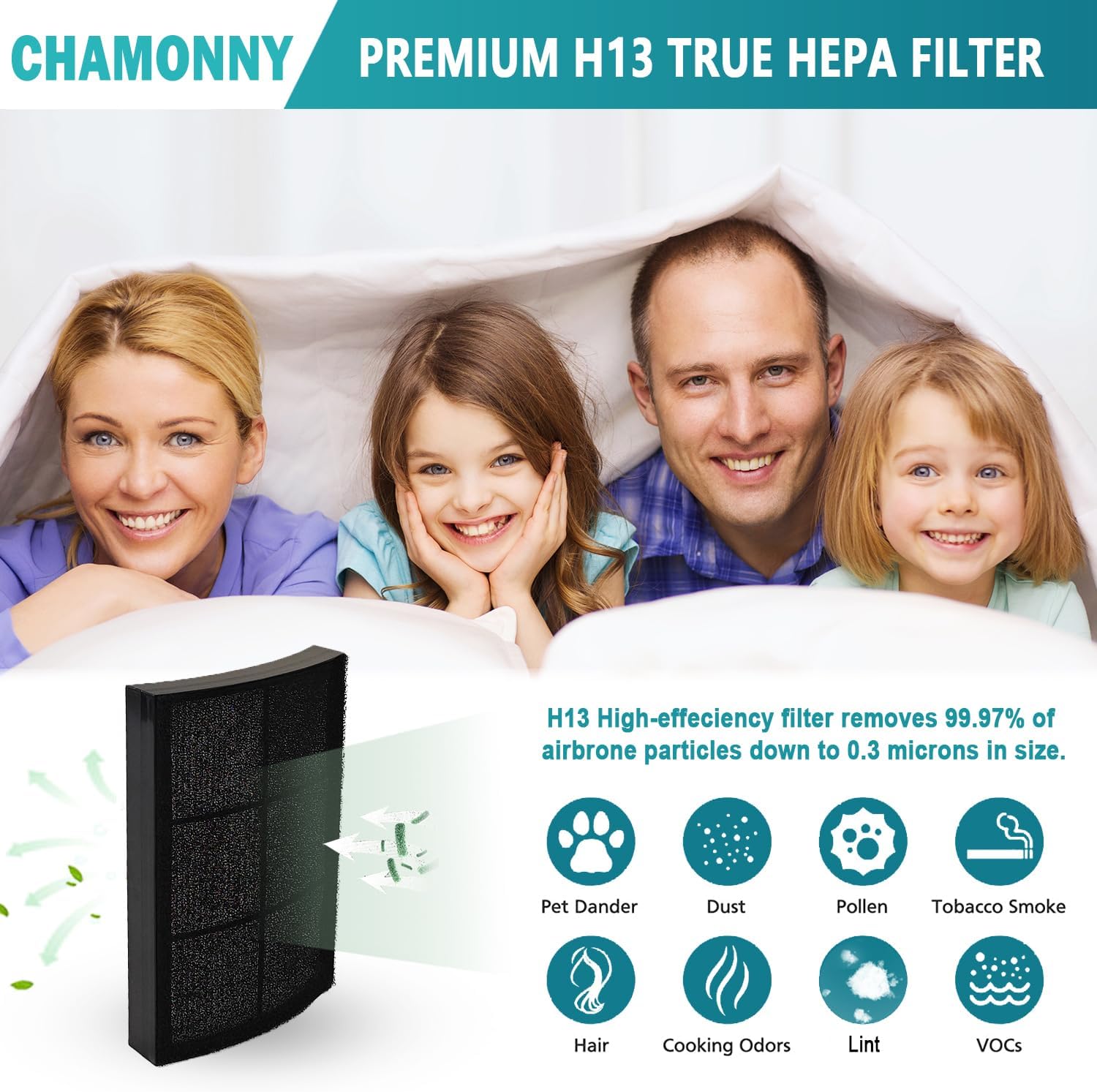 Breeze Tabletop Filter Replacement PECOMPAP, Compatible with Pure Enrichment PureZone Breeze Tabletop 2-in-1 Air Purifier, 2 H13 True HEPA Filter + 4 Activated Carbon Pre-filters