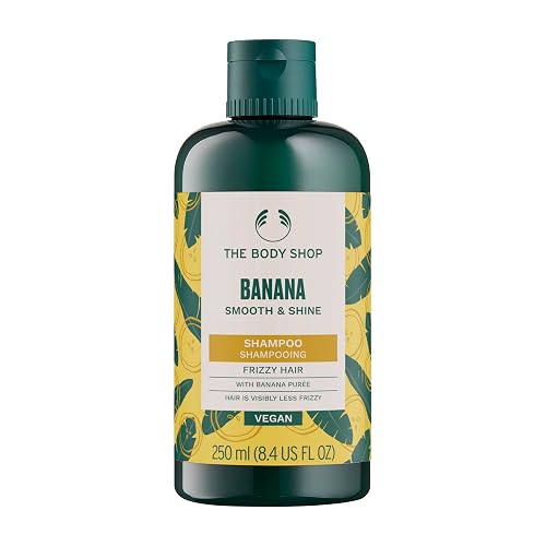 The Body Shop Banana Shampoo 250ml, Smoothing Nourishing Anti-Frizz Shampoo for Dry, Frizzy Hair, Gentle Cleanse for Soft, Shiny, Manageable Hair | Vegan shampoo for dry, frizz-prone hair. Made with 91% natural-origin ingredients and silk protein for softer hair - 250 ml (Pack of 1)