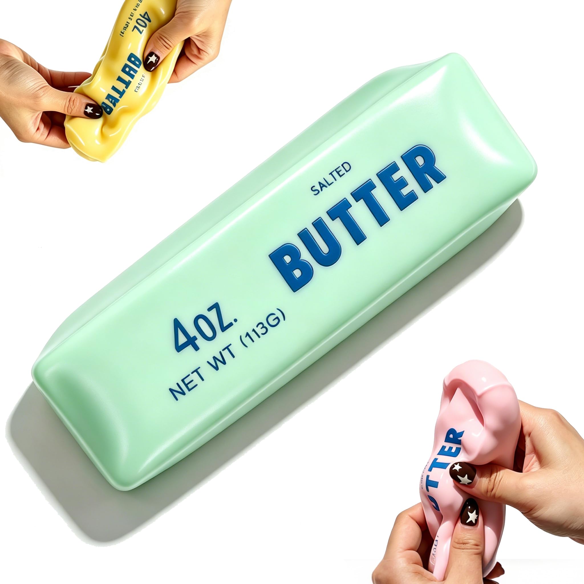 Crunchy Butter Squishy Asmr Bead Filled, Slow Rising Squeeze Fidget Toy