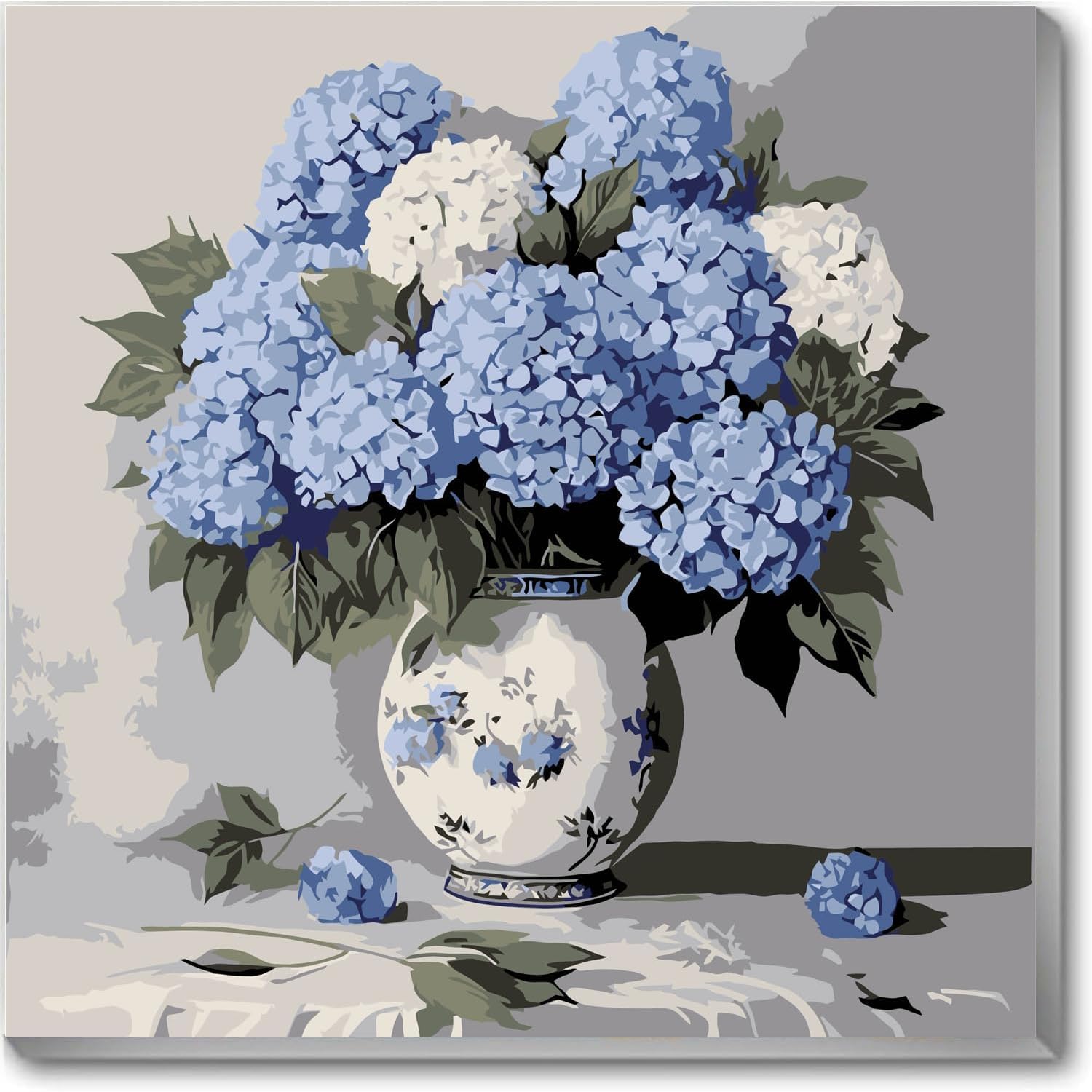 Paint by Numbers Kit for Adults,Hydrangea DIY Paint by Number With Frame