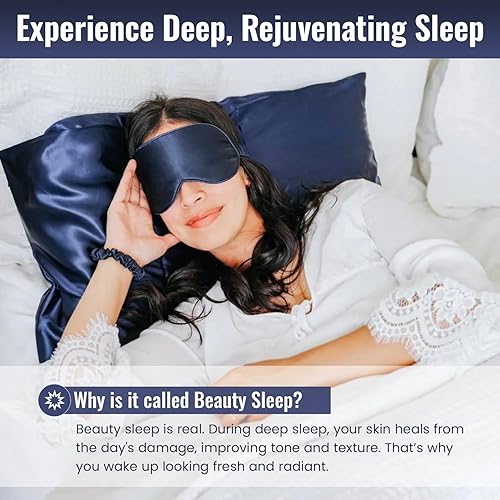 Miniatura 4 de Pure SOL. Máscara de sueño de seda, máscara de ojos 100% seda de morera, máscara de ojos para dormir y vendar los ojos para siesta durante el viaje
