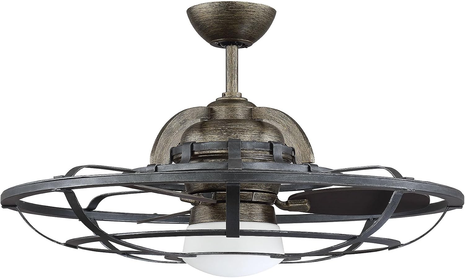 Savoy House 26-9536-FD-196 Alsace Industrial 30" Fandelier Ceiling Fan with Lights, Integrated LED Chandelier Fan with Remote Control, Reclaimed Wood